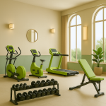 Indoor gym at The Leela Vida Barbados with cardio machines and strength equipment