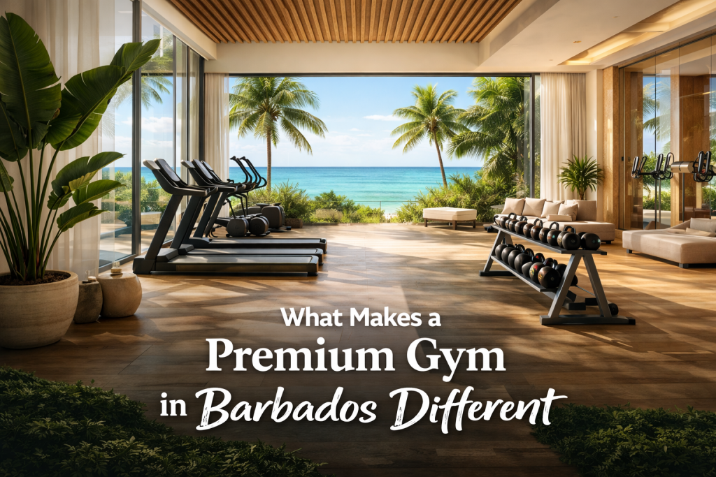 premium gyms in barbados with oceanfront training space and natural light