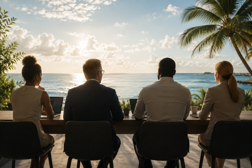 Executives and professionals at the Leela Vida
